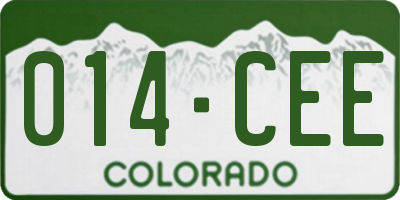 CO license plate 014CEE