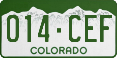 CO license plate 014CEF