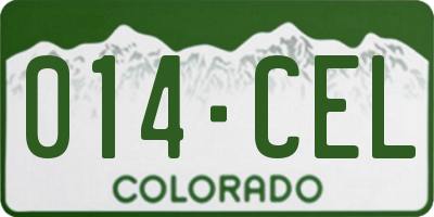CO license plate 014CEL