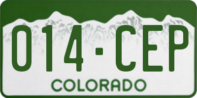 CO license plate 014CEP