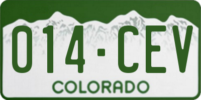 CO license plate 014CEV
