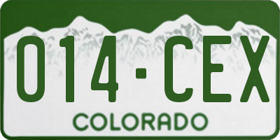 CO license plate 014CEX