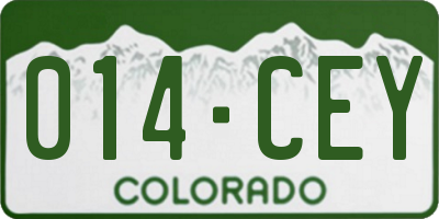 CO license plate 014CEY