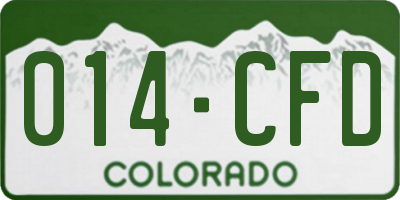 CO license plate 014CFD