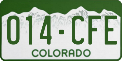 CO license plate 014CFE