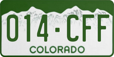 CO license plate 014CFF