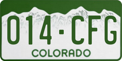 CO license plate 014CFG