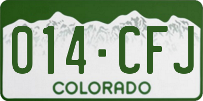 CO license plate 014CFJ