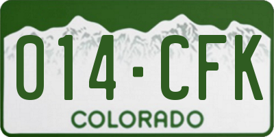CO license plate 014CFK