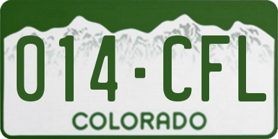 CO license plate 014CFL