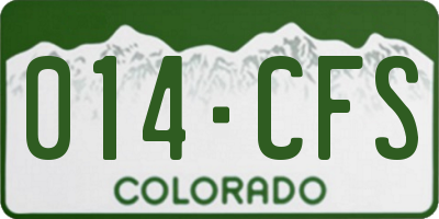 CO license plate 014CFS