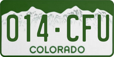 CO license plate 014CFU