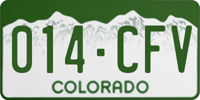 CO license plate 014CFV