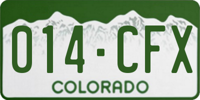 CO license plate 014CFX