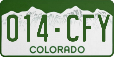 CO license plate 014CFY
