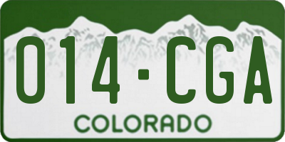 CO license plate 014CGA