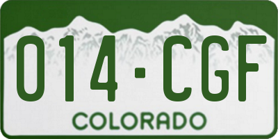 CO license plate 014CGF