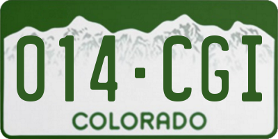 CO license plate 014CGI