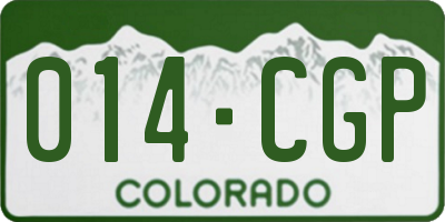 CO license plate 014CGP