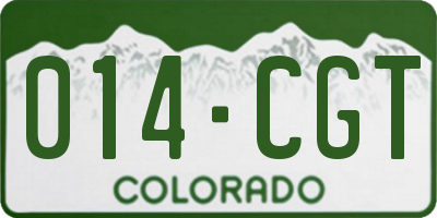 CO license plate 014CGT