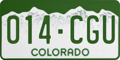 CO license plate 014CGU