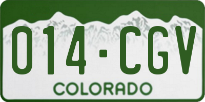 CO license plate 014CGV