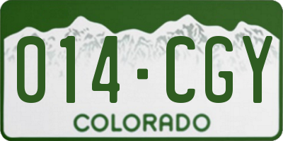 CO license plate 014CGY