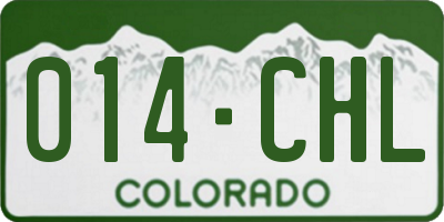 CO license plate 014CHL