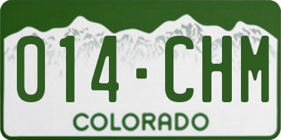 CO license plate 014CHM