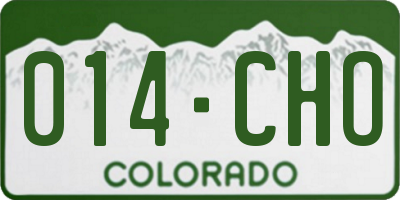 CO license plate 014CHO
