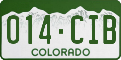 CO license plate 014CIB