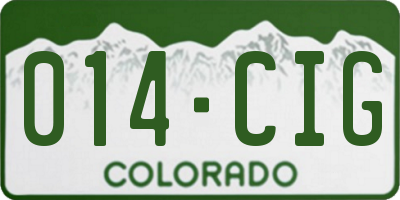 CO license plate 014CIG