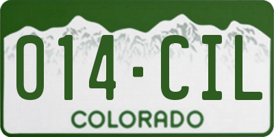 CO license plate 014CIL