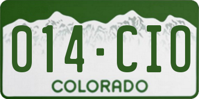 CO license plate 014CIO