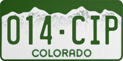 CO license plate 014CIP