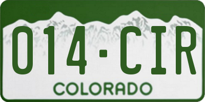 CO license plate 014CIR
