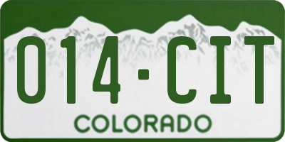 CO license plate 014CIT