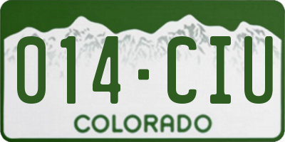 CO license plate 014CIU