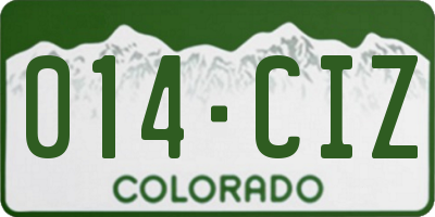 CO license plate 014CIZ