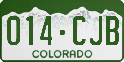CO license plate 014CJB
