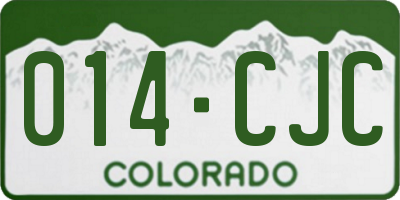 CO license plate 014CJC