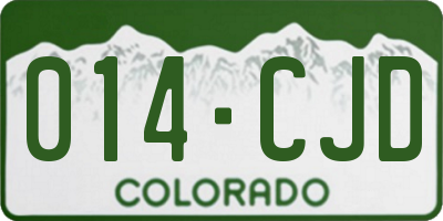 CO license plate 014CJD