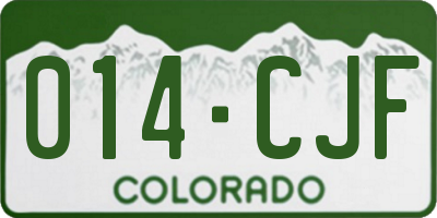 CO license plate 014CJF