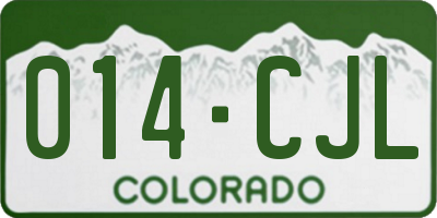 CO license plate 014CJL