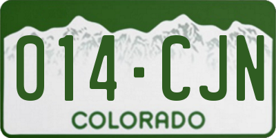 CO license plate 014CJN