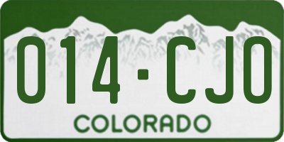 CO license plate 014CJO