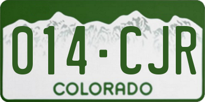 CO license plate 014CJR