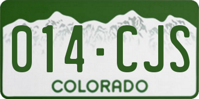 CO license plate 014CJS