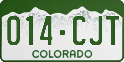 CO license plate 014CJT