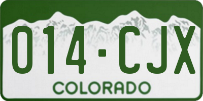 CO license plate 014CJX